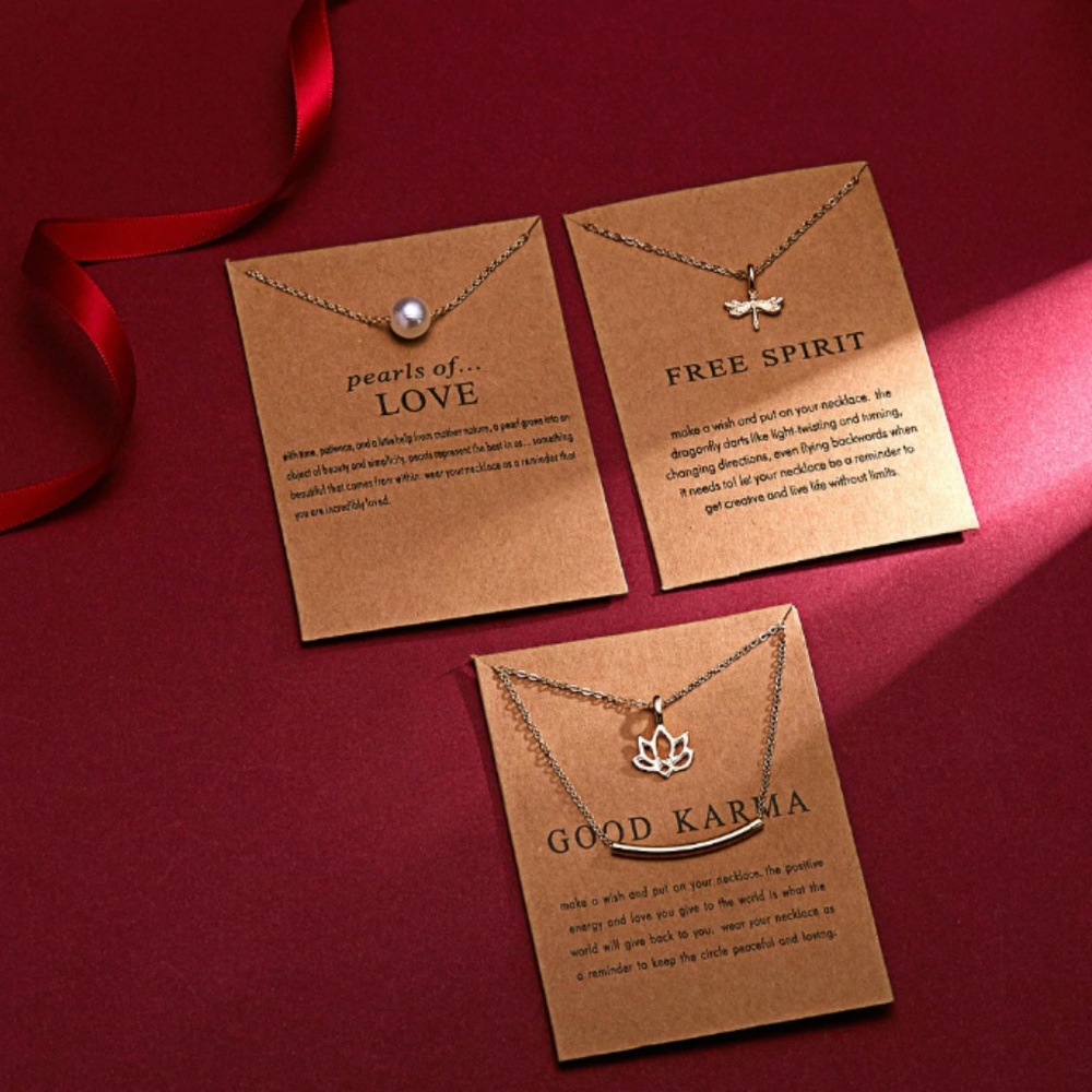 Good Karma Boho Indie Gold Layering Charm Necklace - Picture 4 of 7